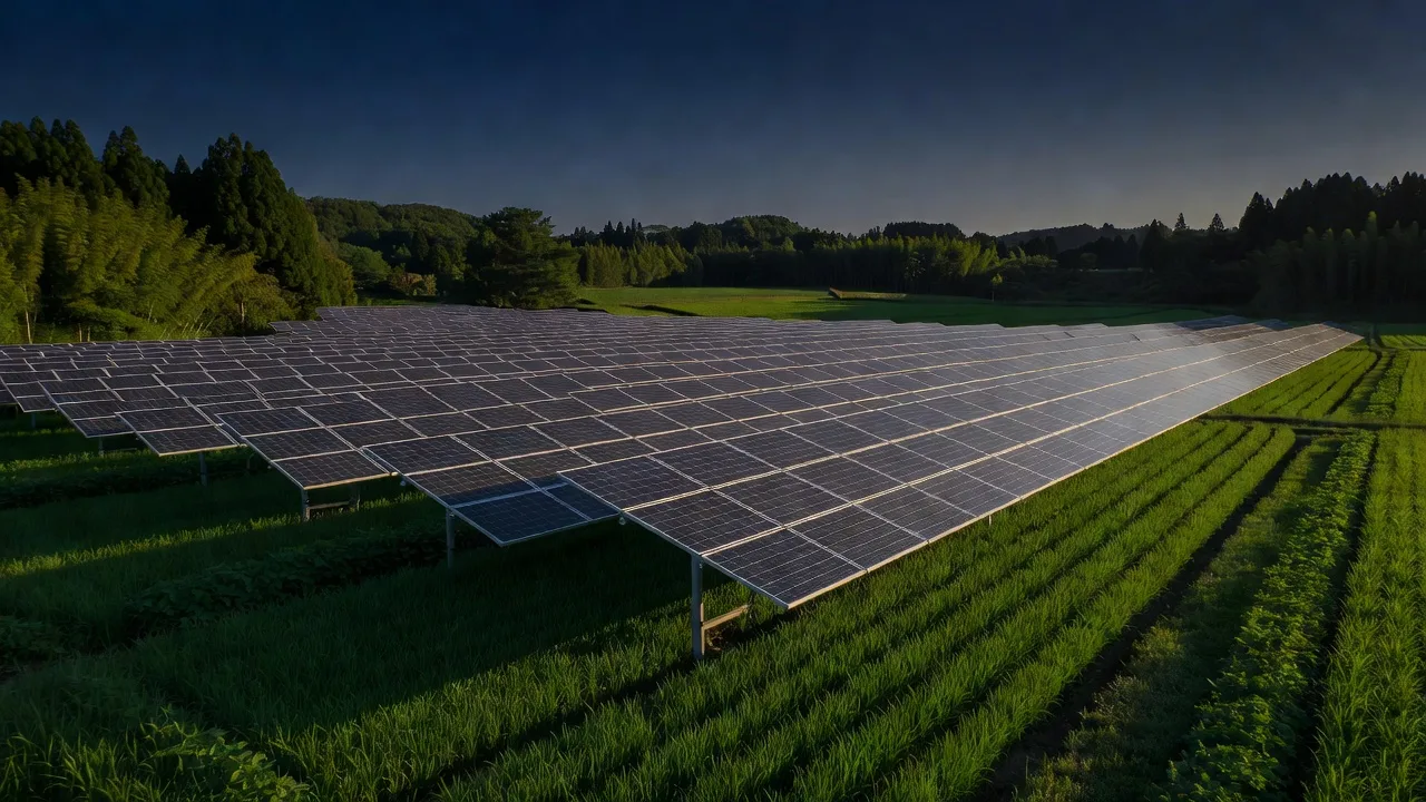農地に設置された営農型太陽光発電(ソーラーシェアリング)
